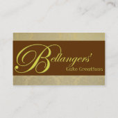 Bruine goudpaardcake visitekaartje (Achterkant)