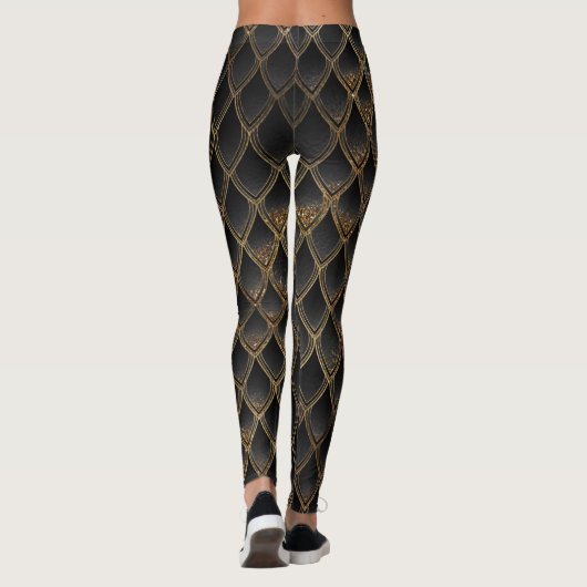 Bruine gradiëntdraak schaalt Leggings (Achterkant)