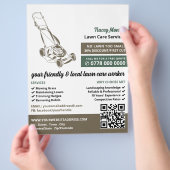 Bruine grasmaaier, grasverzorging flyer (Hand)