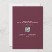 bruine grens QR Code bruiloft Uitnodiging (Achterkant)