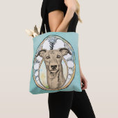 Bruine Greyhound Tote Bag (Dichtbij)
