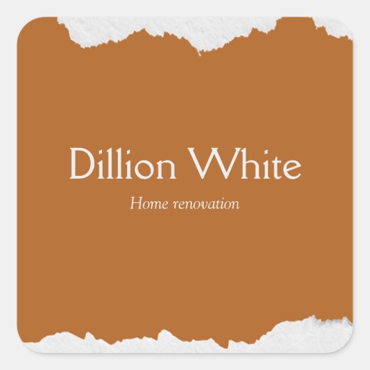 Bruine grijze gestructureerde print vierkante sticker (Voorkant)