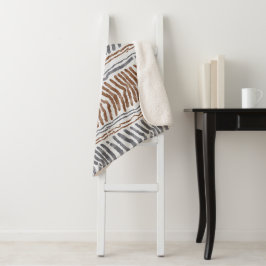 Bruine Grijze Moderne Boho Wandhanger Sherpa Deken