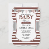 Bruine grijze stapes Baby shower Kaart (Voorkant)