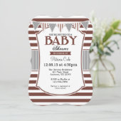 Bruine grijze stapes Baby shower Kaart (Staand voorkant)