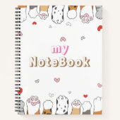 Bruine grijze witte staafjes poten 8,5 x 11 inch notitieboek (Voorkant)