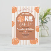 Bruine grillige strepen Pompoen Eervolle Verjaarda Kaart (Staand voorkant)