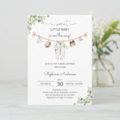 Bruine Groene Baby Shower Kaart (Staand voorkant)
