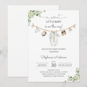 Bruine Groene Baby Shower Kaart (Voorkant / Achterkant)
