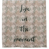 Bruine groene bladeren Live Douchegordijn (Voorkant)