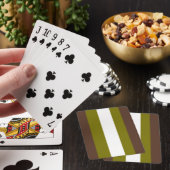 Bruine, groene en witte strepen pokerkaarten (Insitu)