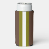 Bruine, groene en witte strepen seltzer blikjeskoeler (Seltzer Achterkant)