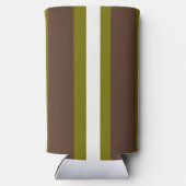 Bruine, groene en witte strepen seltzer blikjeskoeler (Achterkant)