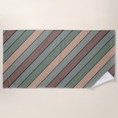 Bruine groene en zwarte strepen op aquarelpapier strandlaken (Voorkant)