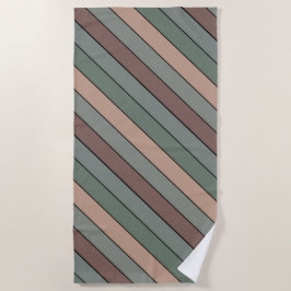 Bruine groene en zwarte strepen op aquarelpapier strandlaken