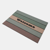 Bruine groene en zwarte strepen op Waterverf papie Deurmat (Schuin)