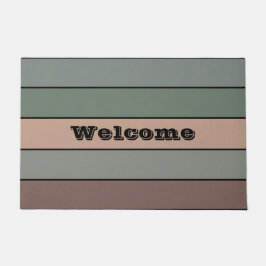 Bruine groene en zwarte strepen op Waterverf papie Deurmat