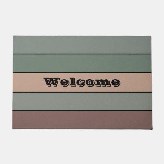 Bruine groene en zwarte strepen op Waterverf papie Deurmat (Voorkant)