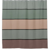 Bruine groene en zwarte strepen op Waterverf papie Douchegordijn (Voorkant)