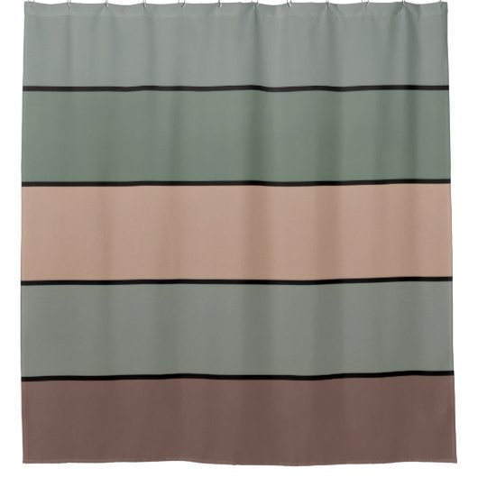 Bruine groene en zwarte strepen op Waterverf papie Douchegordijn (Voorkant)