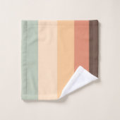 Bruine, groene, gele en oranje strepen bad handdoek (Wasdoekje)