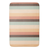 Bruine, groene, gele en oranje strepen badmat (Voorkant Verticaal)