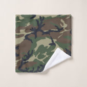 Bruine groene kamouflage bad handdoek (Wasdoekje)