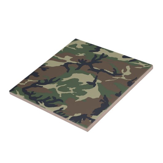 Bruine groene kamouflage tegeltje (Zijkant)
