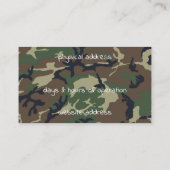 Bruine groene kamouflage visitekaartje (Achterkant)