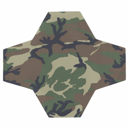 Bruine groene kamouflage voetbal (Enkel)