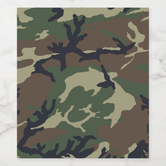 Bruine groene kamouflage wijn etiket (Enkel label)