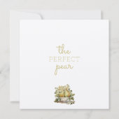 Bruine & Groene Peer Vierkant Save the Date Kaarte (Achterkant)