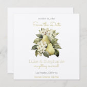 Bruine & Groene Peer Vierkante 'Save the Date' Kaa Save The Date (Voorkant / Achterkant)