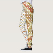 Bruine groene waterverf chevron, polka stip leggin leggings (Links)