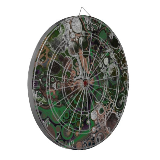 Bruine, groene, zwarte en witte Natuur Dartbord (Voorkant Links)
