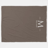 Bruine Grote Dekbed Monogram Elegante Sjabloon Fleece Deken (Voorkant (Horizontaal))