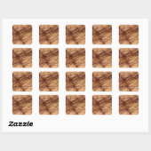 Bruine Grunge Abstracte Fractal Square Sticker (Vel)