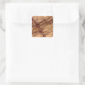 Bruine Grunge Abstracte Fractal Square Sticker (Tas)