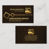 Bruine Grunge Gold Moving Boxes Visitekaartje (Voorkant / Achterkant)