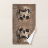 Bruine Grunge Mud Wall met schedel Bad Handdoek (Handdoek)