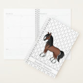 Bruine Gypsy Vanner Clydesdale Paard & Aangepaste Planner (Display)