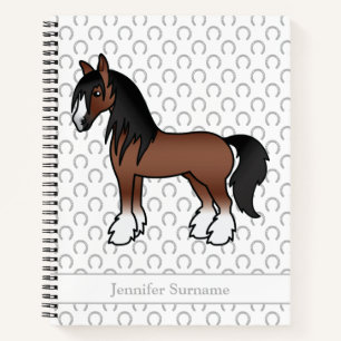 Bruine Gypsy Vanner Clydesdale Paard & Tekst Notitieboek