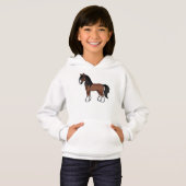 Bruine Gypsy Vanner Clydesdale Shire Cartoon Horse (Voorkant volledig)