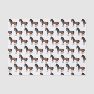 Bruine Gypsy Vanner Clydesdale Shire Paard Patroon Tissuepapier