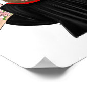 Bruine haarkoket Afstuderen Mode Illustratie Poster (Hoek)