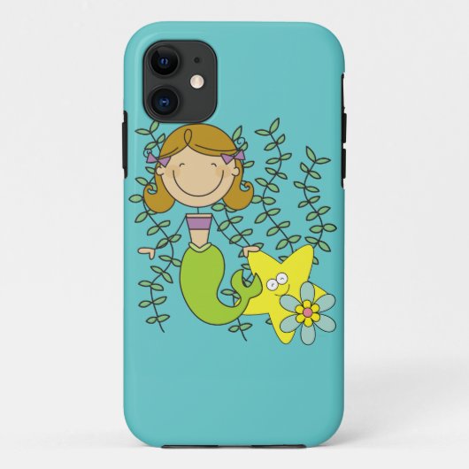 Bruine Haired Meermin Case-Mate iPhone Case (Achterkant)