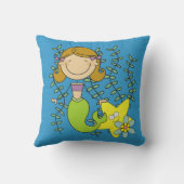 Bruine Haired Meermin Kussen (Achterkant)