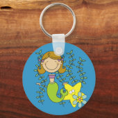 Bruine Haired Meermin Sleutelhanger (Voorkant)