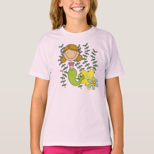 Bruine Haired Meermin T-shirt (Voorkant)