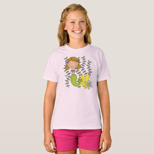 Bruine Haired Meermin T-shirt (Voorkant volledig)
